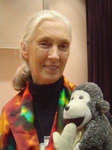 Jane Goodall with Mr. H